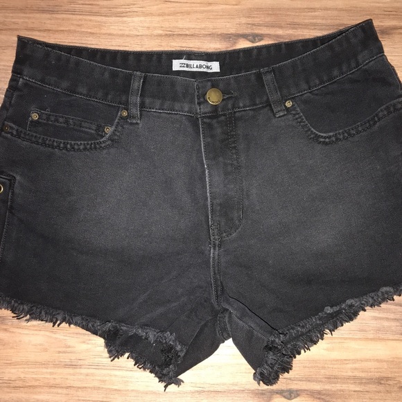 black blue jean shorts